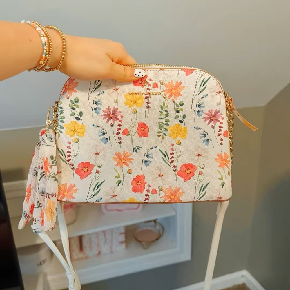 Nanette Lepore Floral Crossbody Bag - White and Multicolor